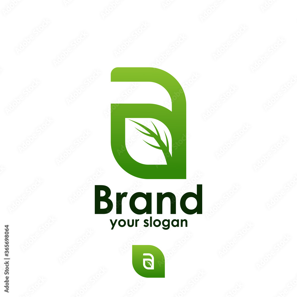 vector letter a with green twigs vector letter a with green twigs