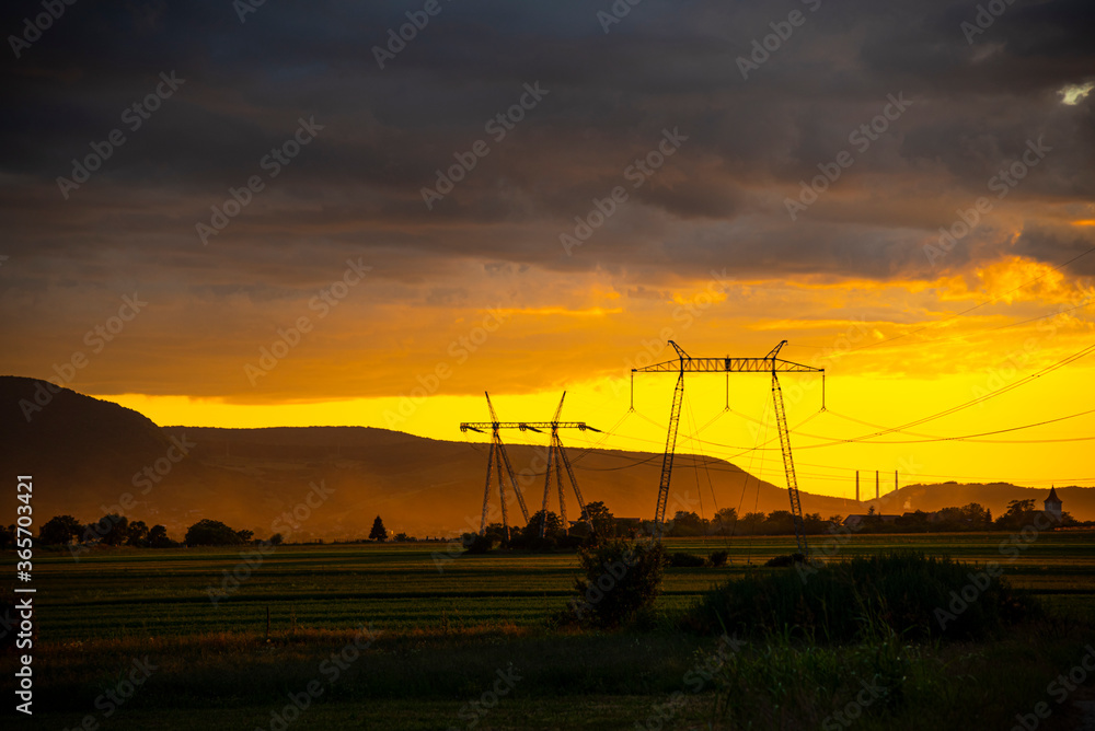 Fototapeta premium Fantastic landscape at the sunset
