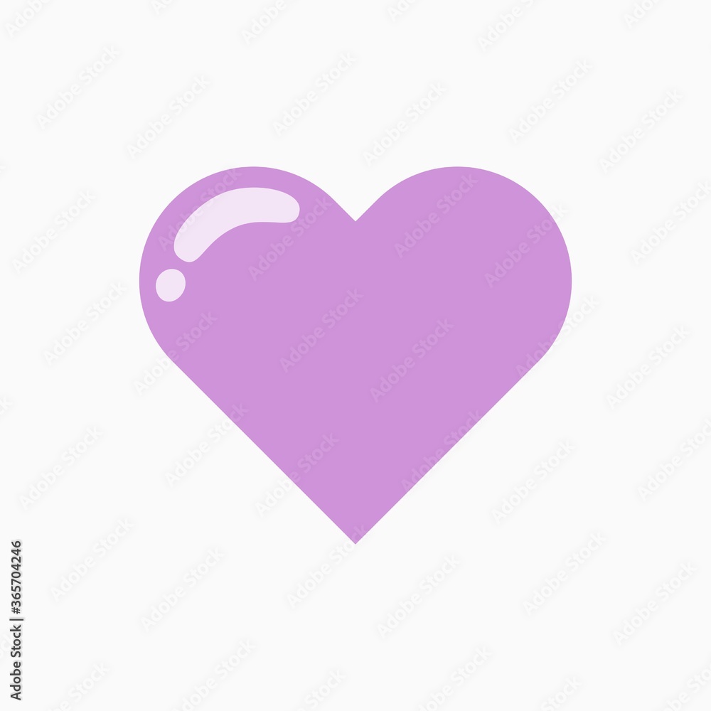 Purple heart vector love on white background Purple heart vector love on white background