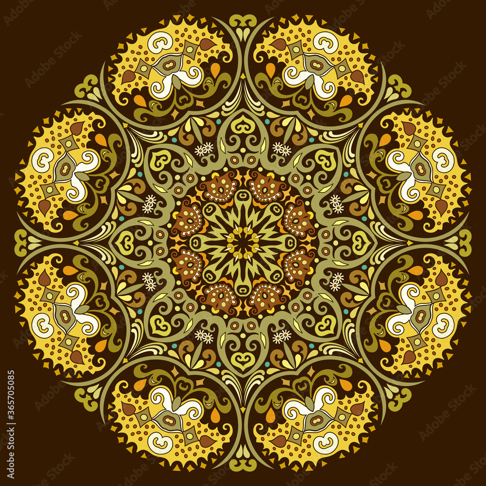 Vector ethnic abstract flower illustration Vector ethnic abstract flower illustration
