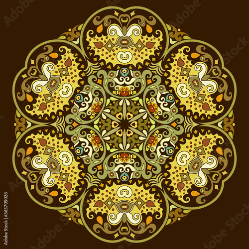 Vector ethnic abstract flower illustration