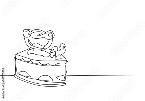 One single line drawing of old-time retro iron clothes with rooster sign. Vintage classic cock ember ironing household concept continuous line draw design vector graphic illustration