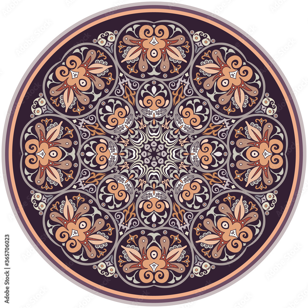 Vector ethnic abstract flower illustration Vector ethnic abstract flower illustration