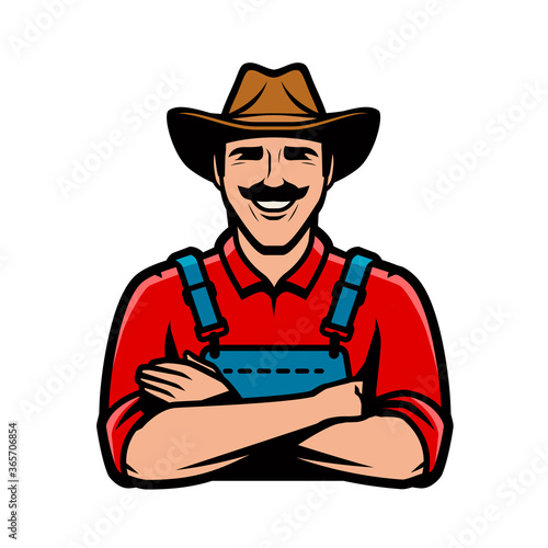 Farmer logo or symbol. Agriculture, farm concept