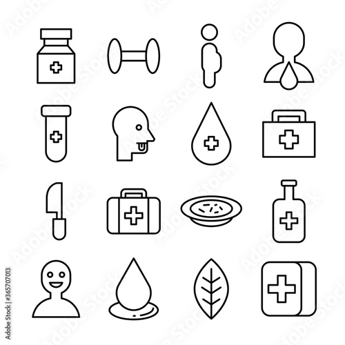 medical and medicine icons set