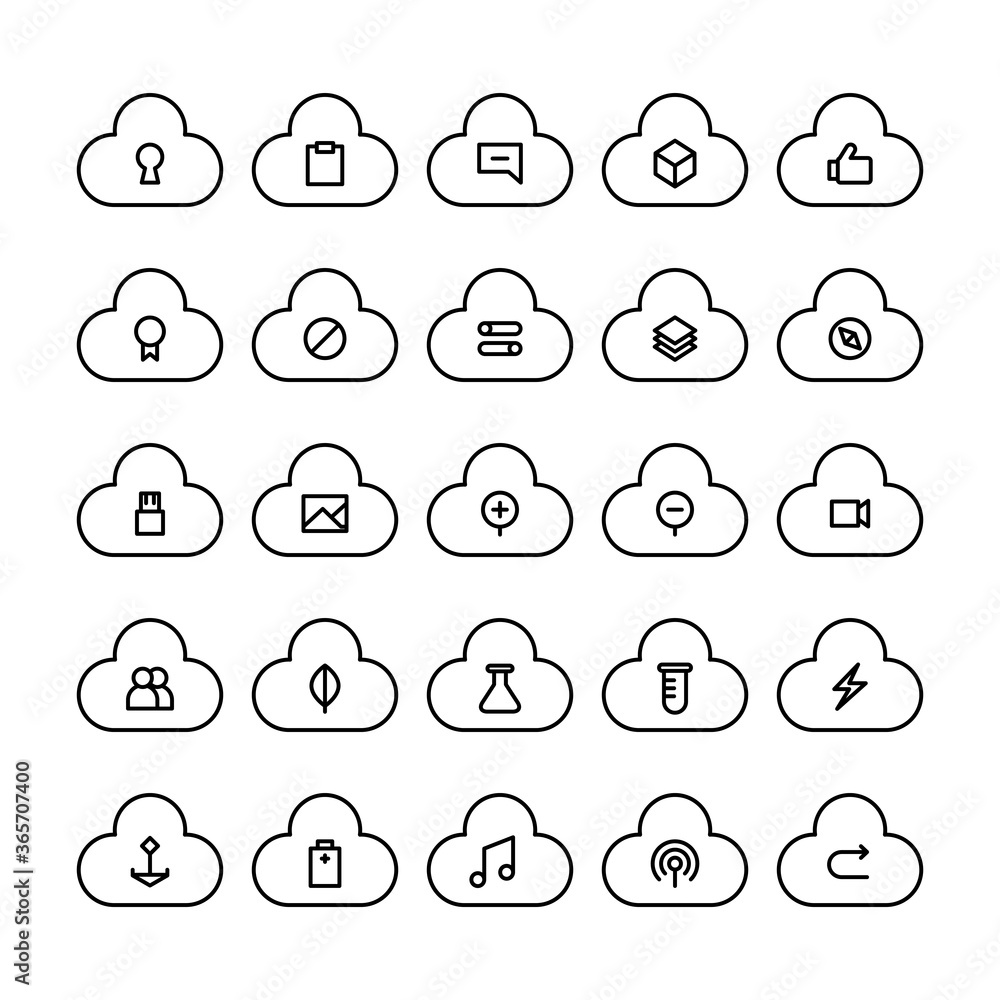 cloud service icons vector set cloud service icons vector set