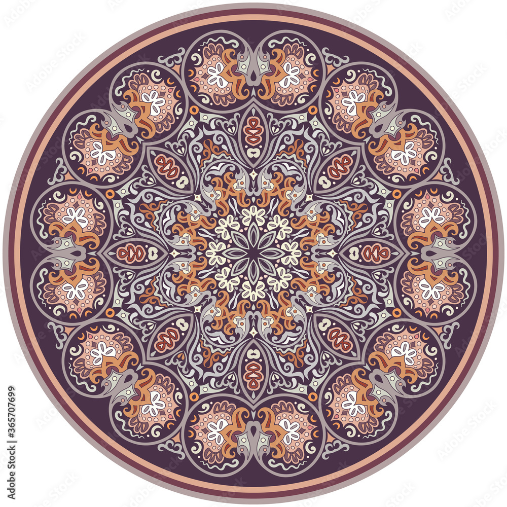 Vector ethnic abstract flower illustration Vector ethnic abstract flower illustration