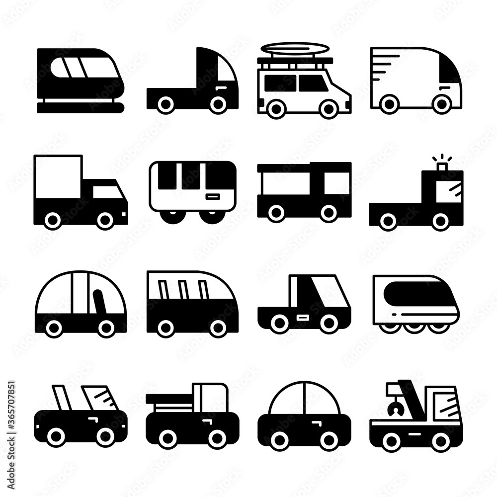 car and transportation icons set car and transportation icons set