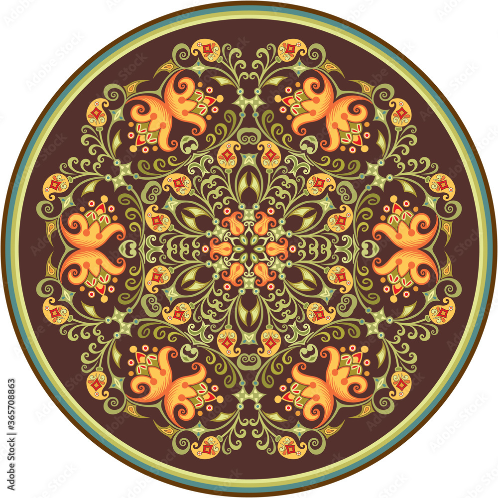 Vector ethnic abstract flower illustration