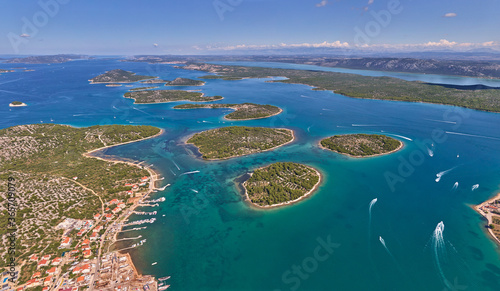 Croatian islands in dalmatia from above 