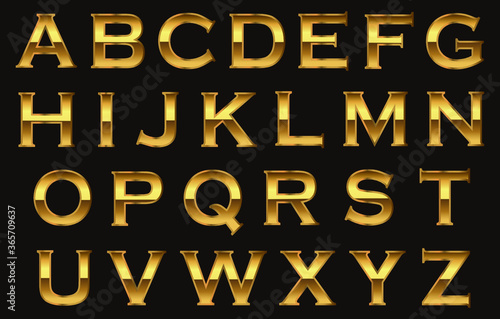 Gold alphabet letters