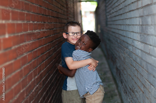 Brothers in an alleyway photo