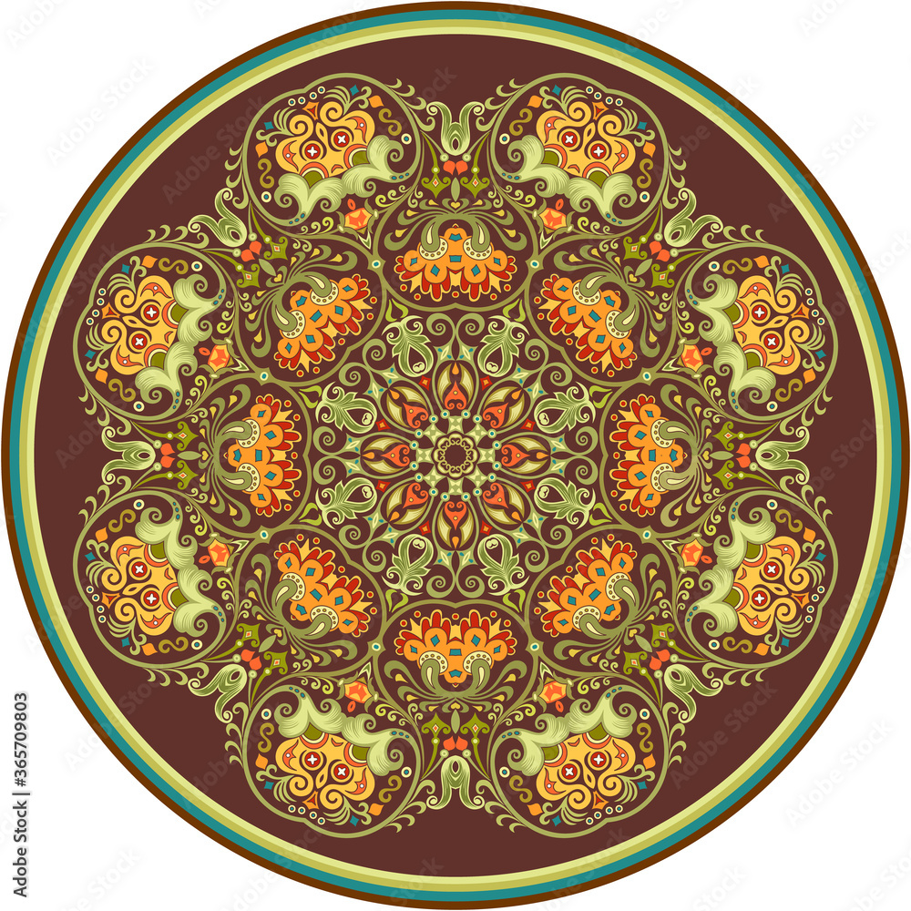 Vector ethnic abstract flower illustration Vector ethnic abstract flower illustration