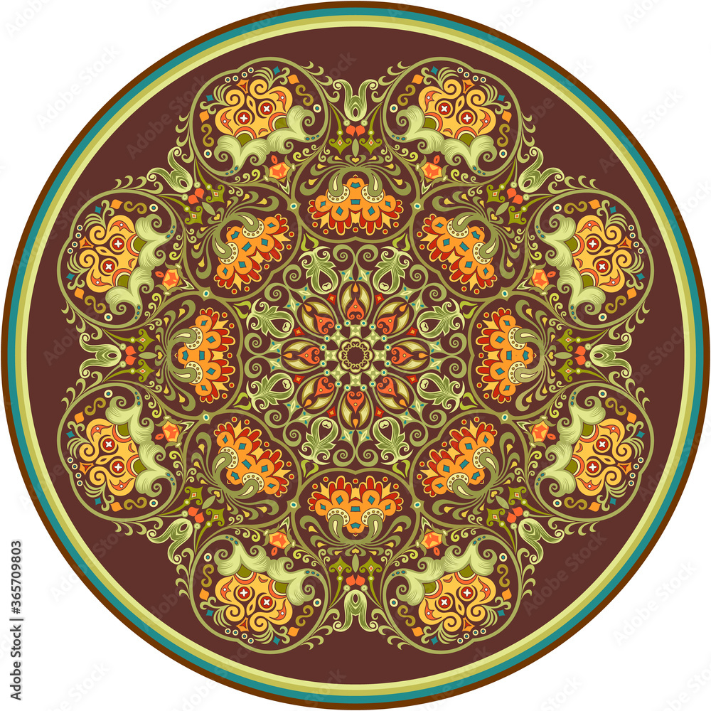 Vector ethnic abstract flower illustration