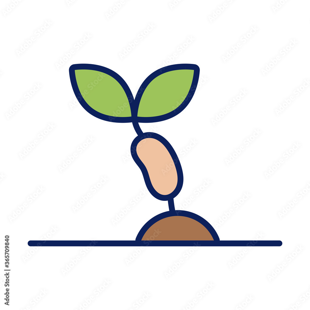growth of the sown plant line and fill style icon growth of the sown plant line and fill style icon
