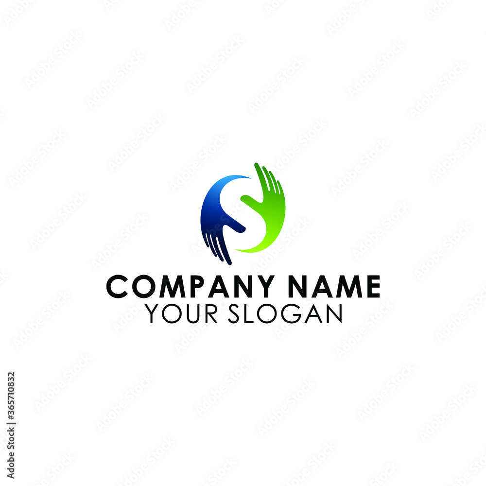 Supports Abstract Vector Signs, Symbols or Logo Templates. Silhouette Handshake Incorporated in Letter S. Remote Concept. Supports Abstract Vector Signs, Symbols or Logo Templates. Silhouette Handshake Incorporated in Letter S. Remote Concept.