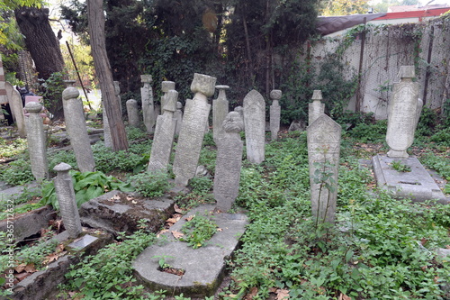 The old cemetery at the mosque on the street features an indoor pool in the district of Eyp Sultan in Istanbul. Turkey photo