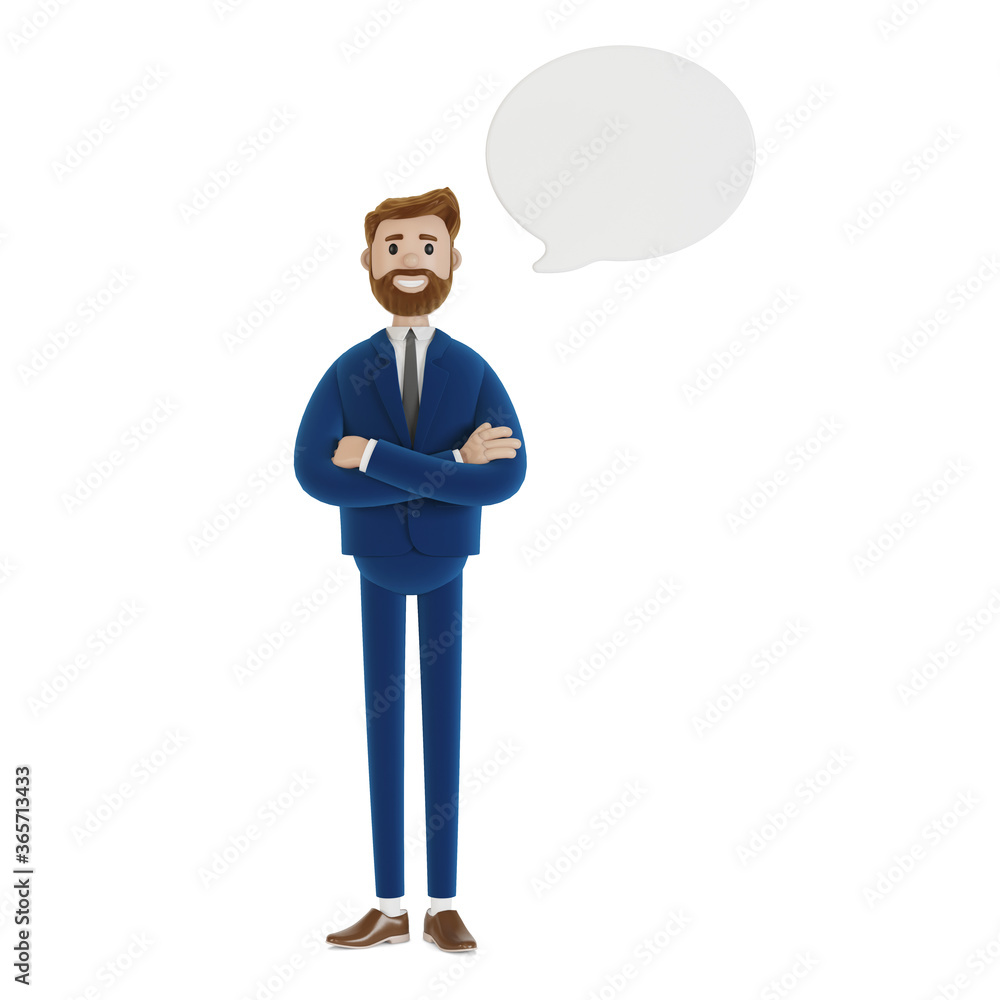 Portrait of a cartoon character with a cloud of thoughts. 3D illustration. Portrait of a cartoon character with a cloud of thoughts. 3D illustration.