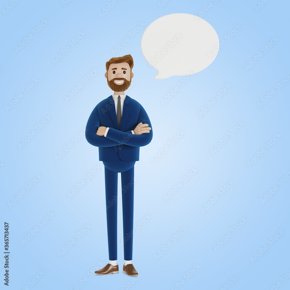 Portrait of a cartoon character with a cloud of thoughts. 3D illustration. Portrait of a cartoon character with a cloud of thoughts. 3D illustration.