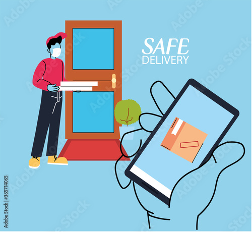 courier delivery service with smart phone, tracking of packages