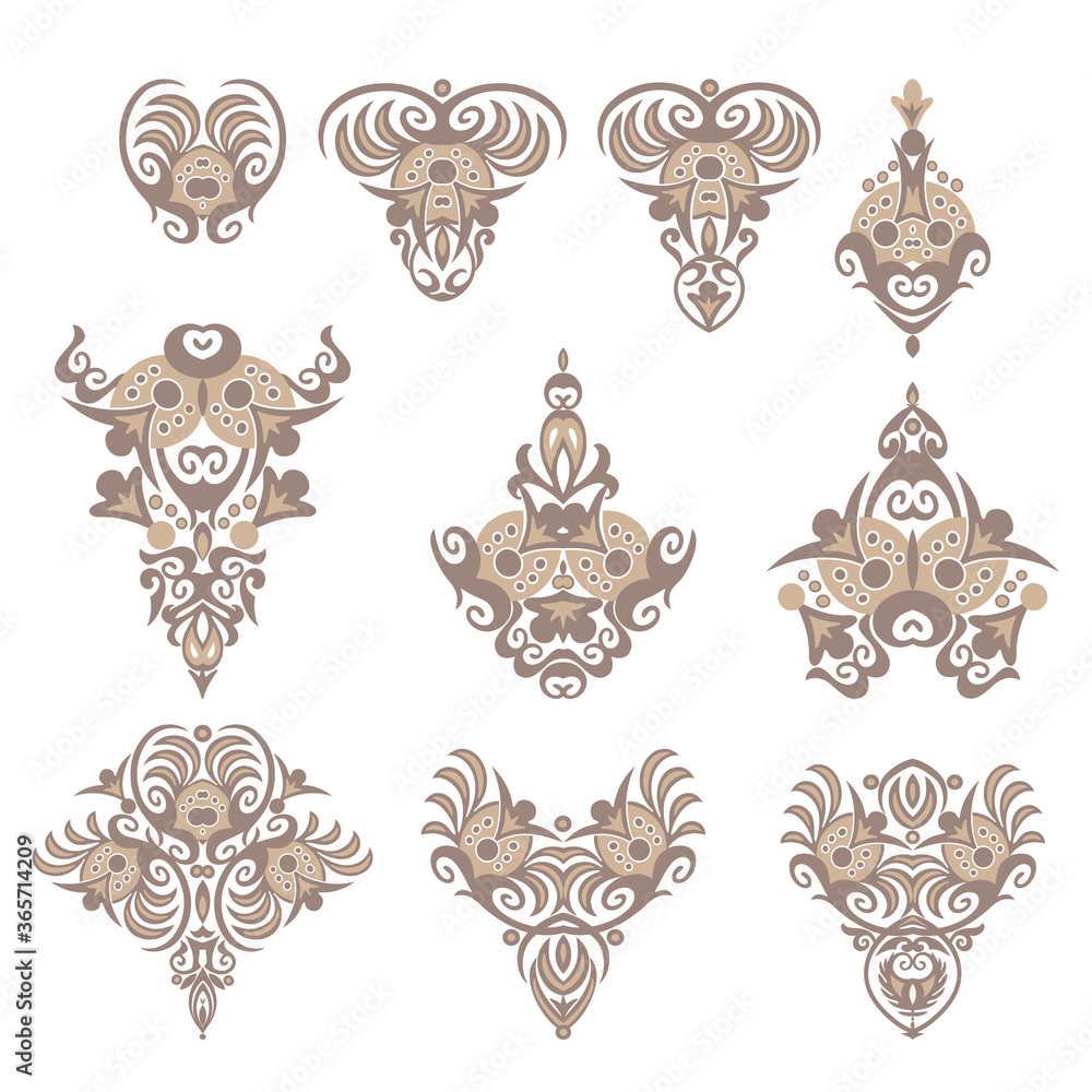 Naklejka premium Vector ornamental nature vintage design elements