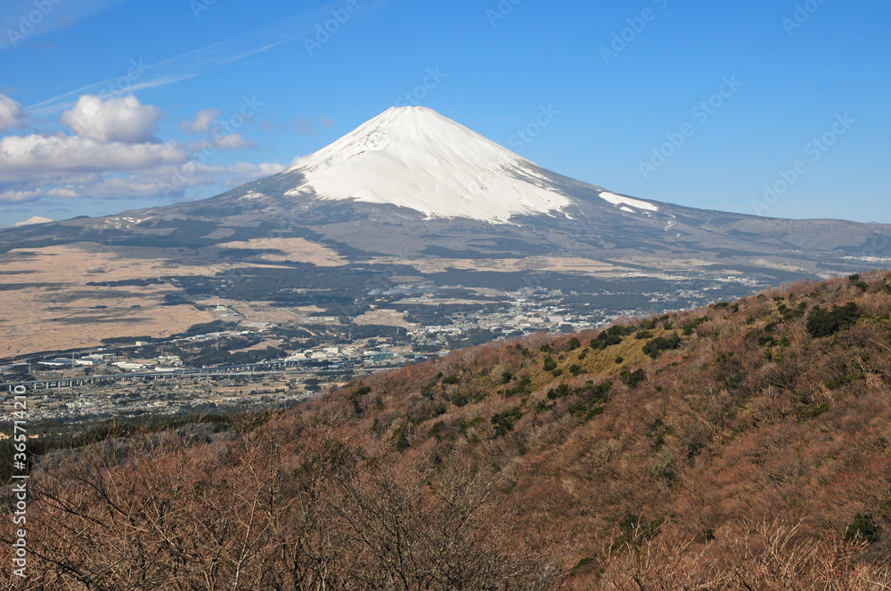 Looking over Gotemba towards Mount Fuji from the Hakone Sky Line road.