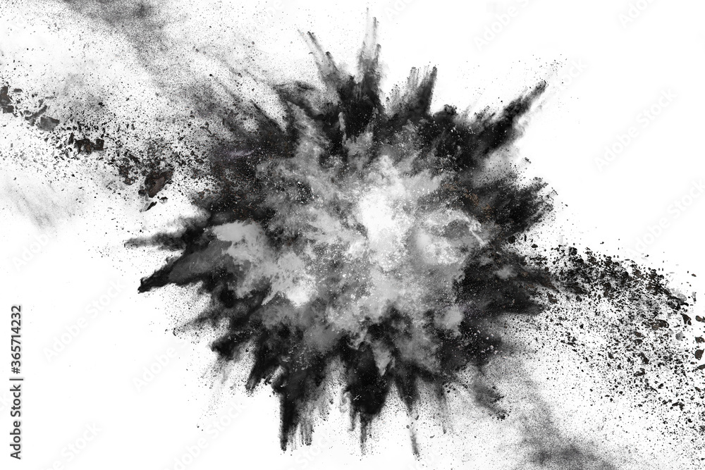 particles of charcoal on white background,abstract powder splatted on white background,Freeze motion of black powder exploding or throwing black powder. particles of charcoal on white background,abstract powder splatted on white background,Freeze motion of black powder exploding or throwing black powder.