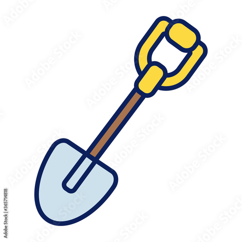 shovel gardening tool line and fill style icon