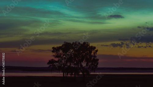 sunset over the river