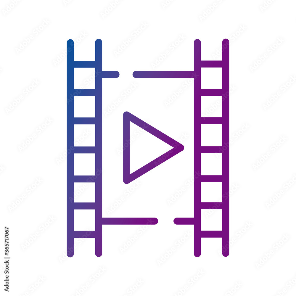 tape film with play button video content gradient style icon tape film with play button video content gradient style icon