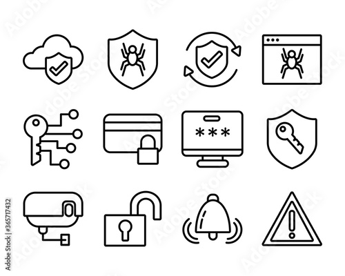 bundle of data security set icons