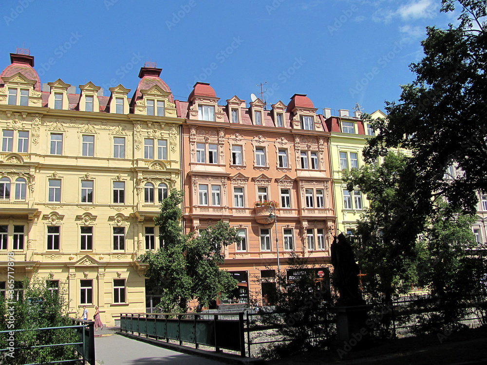 Beautiful buildings in Karlovy Vary, Czech republic