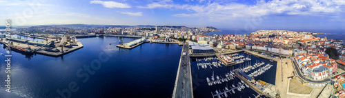 La Coruna. Aerial view in harbor Area . Galicia,Spain. Drone Photo © VEOy.com