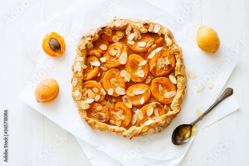 Apricots and almond homemade pie( galette)