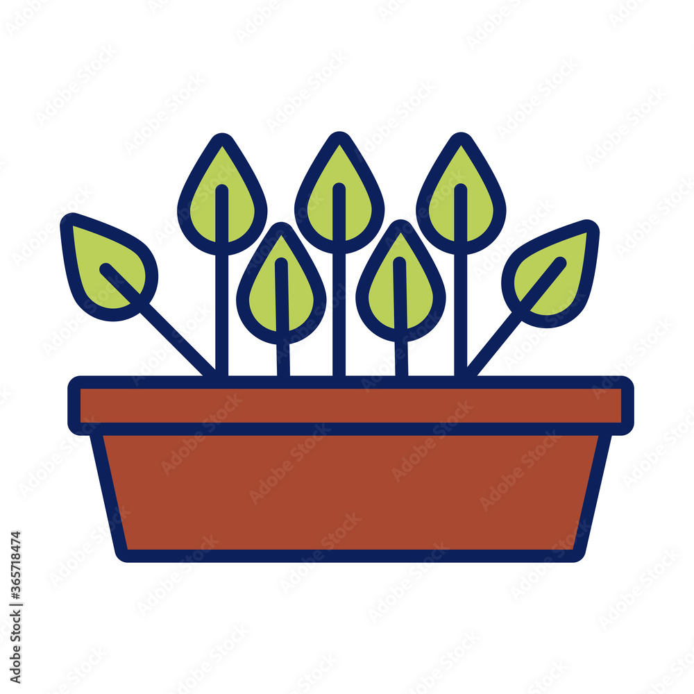 growth plant in ceramic pot line and fill style icon growth plant in ceramic pot line and fill style icon