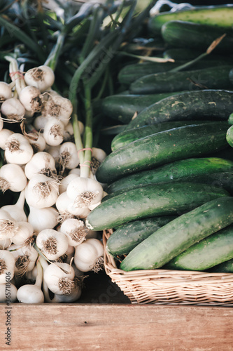 fresh produce vegetables at the local market photo