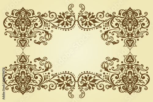 Vector ornamental nature vintage frame