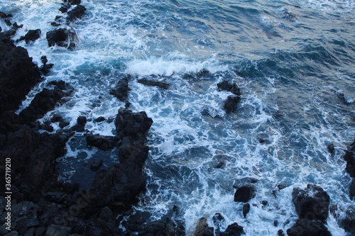 waves on the rocks