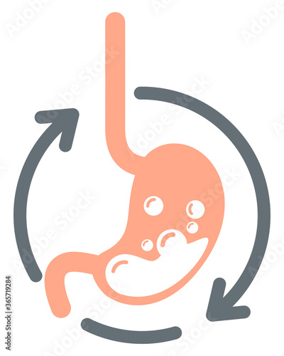 Stomach Acidity Icon Illustration