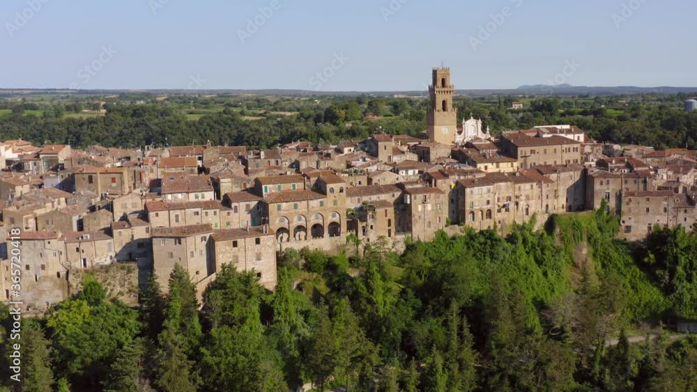 Arial view of Pitigliano in Tuscany Italy Arial view of Pitigliano in Tuscany Italy