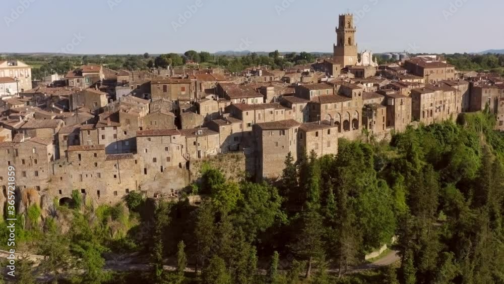 Arial view of Pitigliano in Tuscany Italy Arial view of Pitigliano in Tuscany Italy