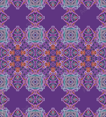 Vector ethnic ornamental color seamless pattern