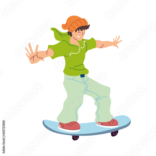 Isolated man avatar skater vector design