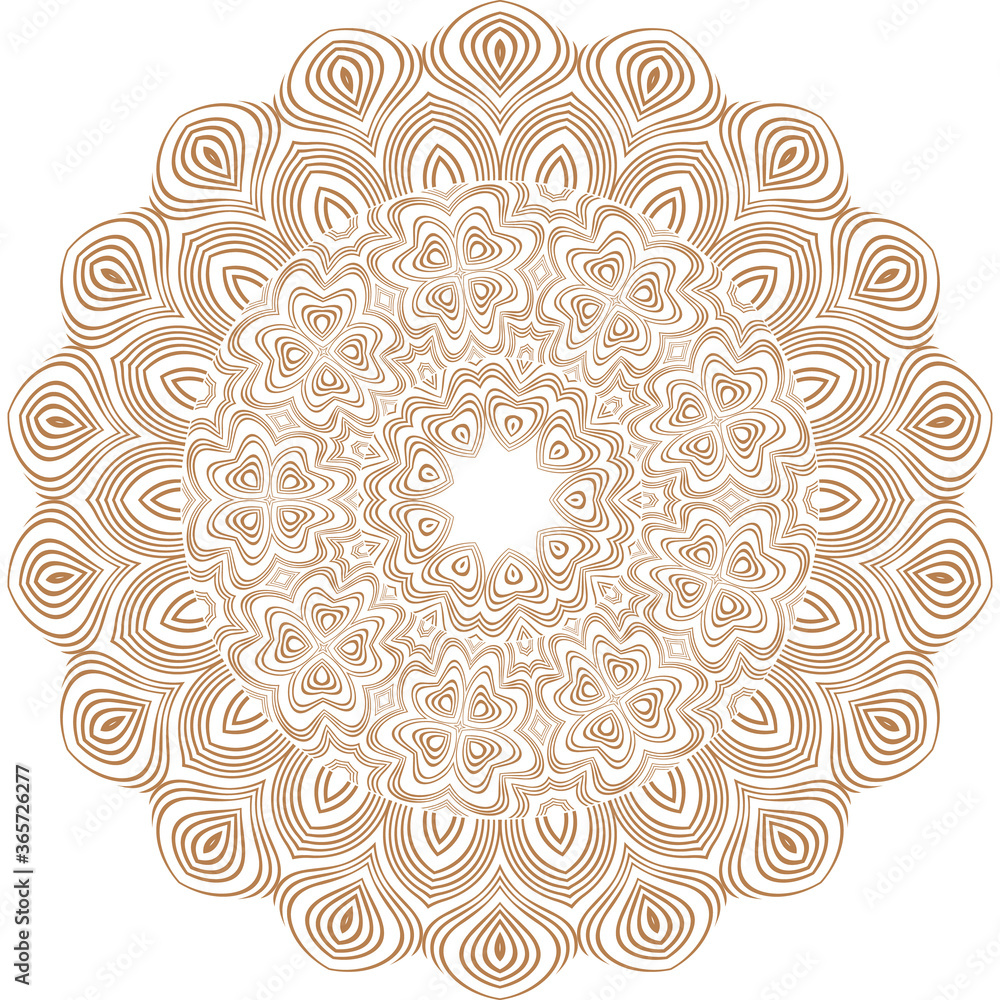 Vector ethnic round ornamental illustration.