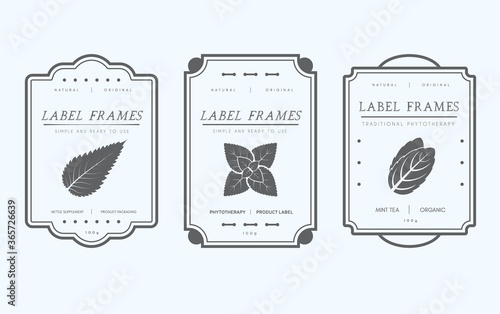 Vector pantry label set. Package design template for Herbs and Spices, dried fruit, vegetables and other organic products.