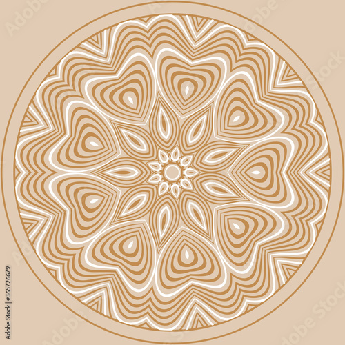 Vector vintage ethnic round illustration