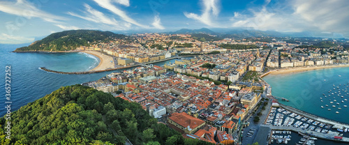 San Sebastian, city of Basque Country. Spain. Drone Photo