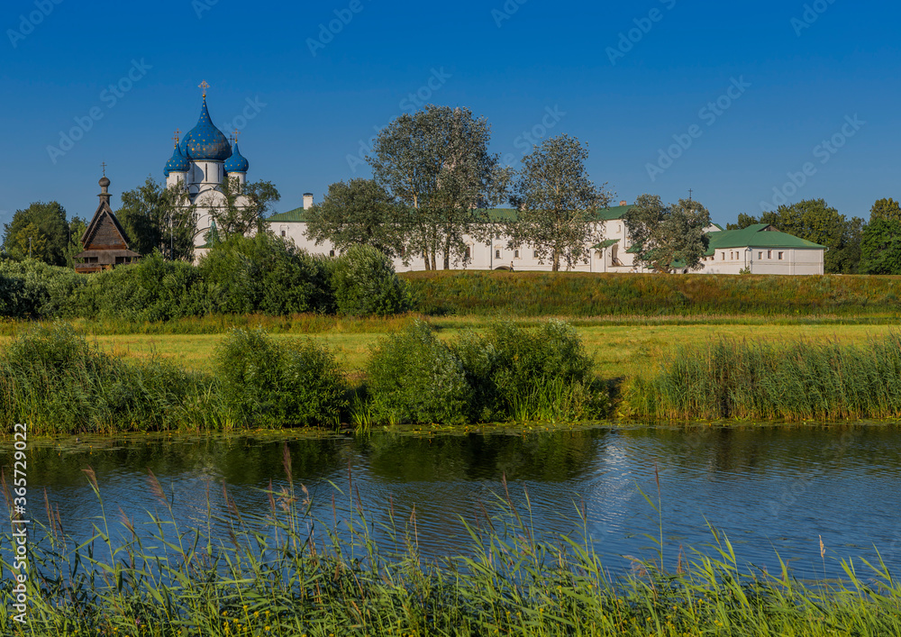 The architecture of the city of Suzdal in summer in sunny weather. Russian village. The architecture of the city of Suzdal in summer in sunny weather. Russian village.