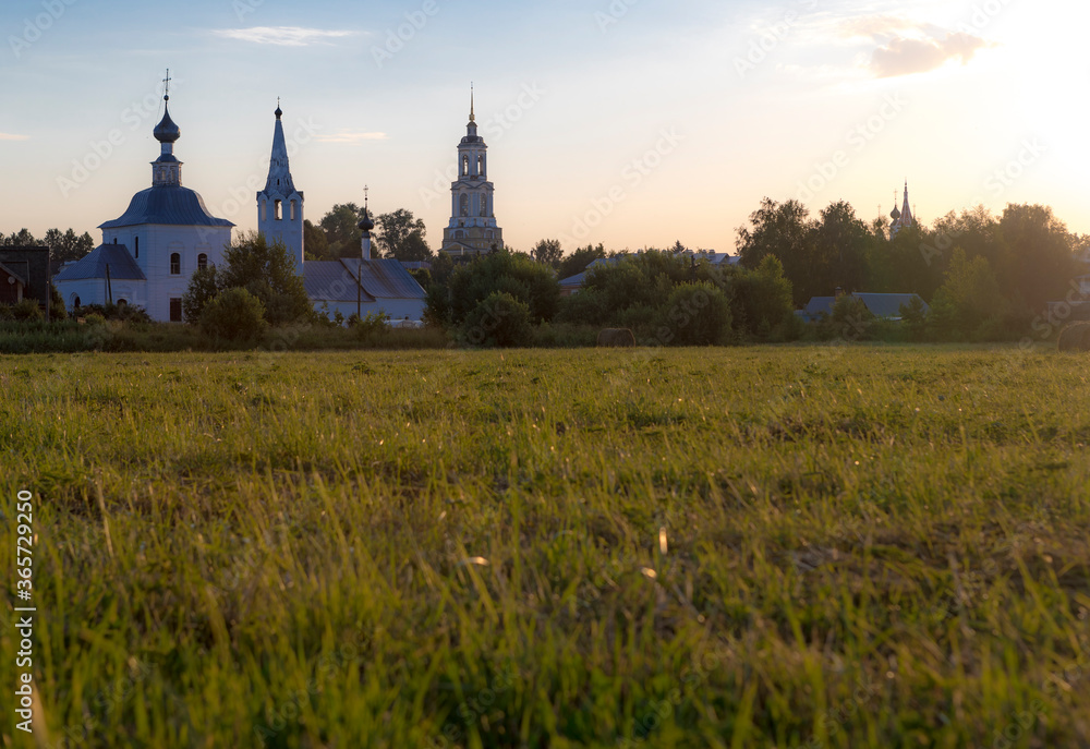 The architecture of the city of Suzdal in summer in sunny weather. Russian village. The architecture of the city of Suzdal in summer in sunny weather. Russian village.