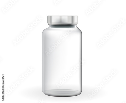 Empty ampoule for medicine, vaccine on white background. Vector Illustration